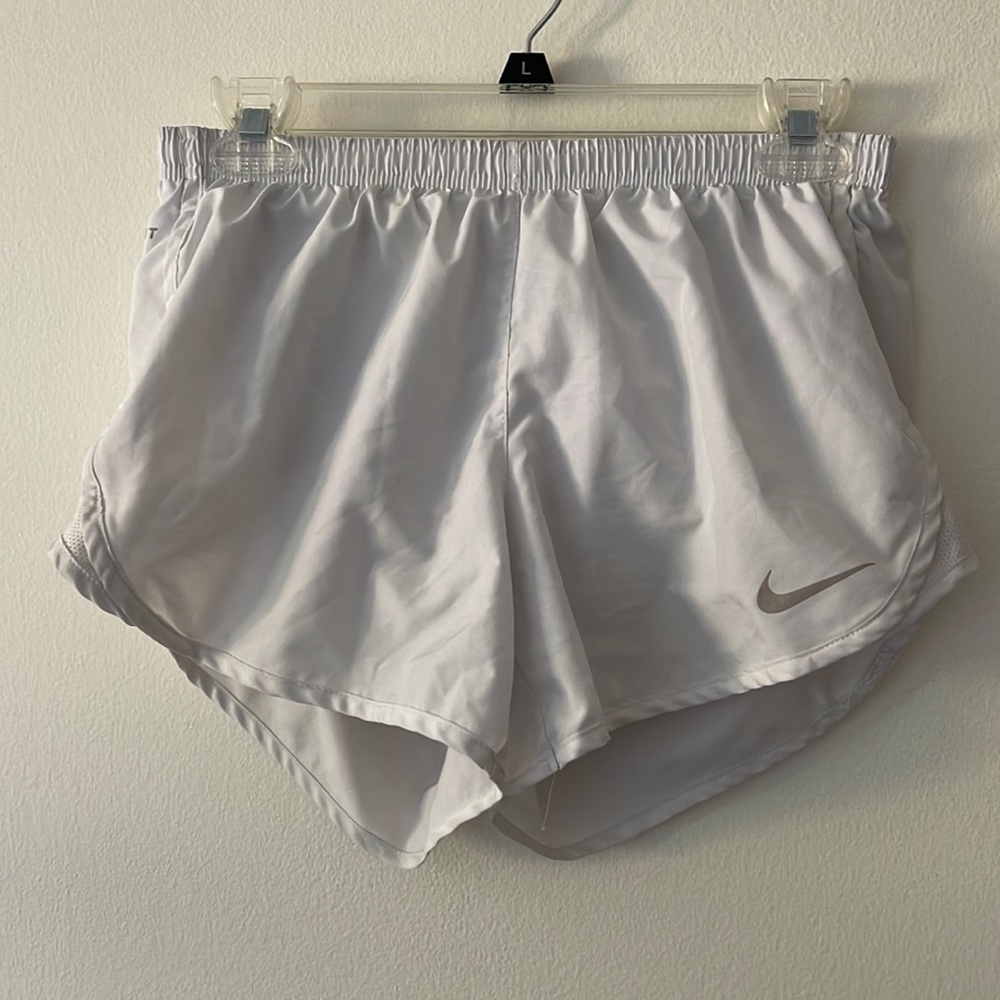 Nike White DRI-FIT Running Shorts